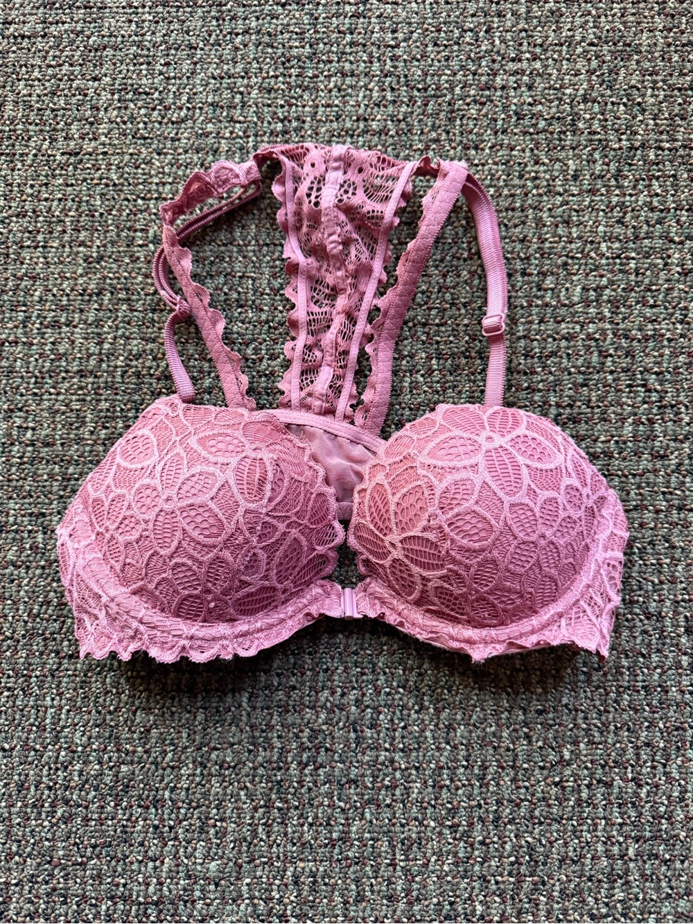 Victoria's Secret Pink Lace Racerback Push-Up Bra